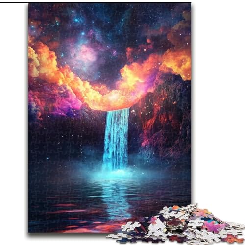 1000-teiliges Puzzle für Erwachsene, Galaxie-Wasserfall-Puzzle aus Holz, für Teenager und Familienspaß, 1000 Teile(50x75cm) von XHAXING