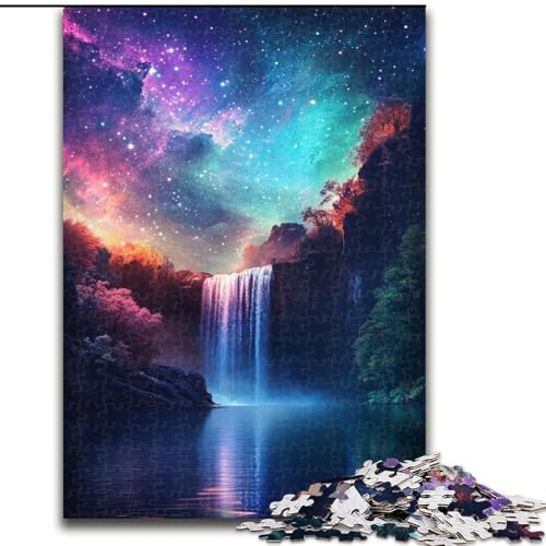 1000-teiliges Puzzle für Erwachsene, Galaxie-Wasserfall-Puzzle aus Pappe, Denkspiel, interaktives Familienspiel, geeignet für Kinder ab 14 Jahren, 1000 Teile(26x38cm) von XHAXING