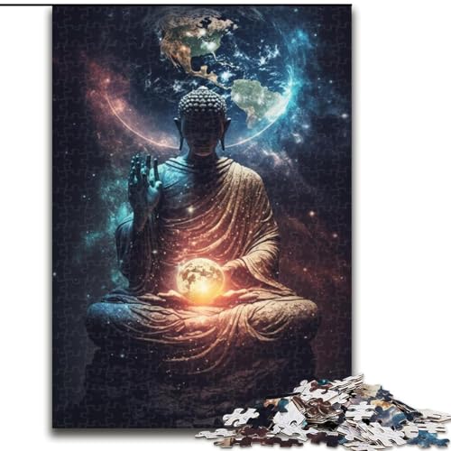 1000-teiliges Puzzle für Erwachsene, Galaxy Art Buddha-Puzzle aus Holz, Spielzeug, Geschenk, pädagogisches intellektuelles Dekomprimierungsspaß-Familienspiel, 1000 Teile(50x75cm) von XHAXING