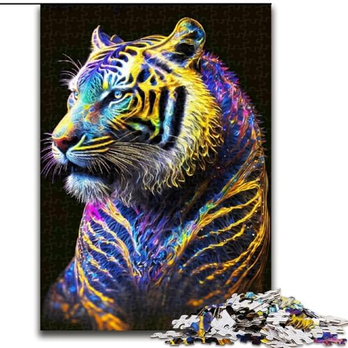 1000-teiliges Puzzle für Erwachsene, Galaxy Fantasy Tiger-Puzzle aus Holz, anspruchsvolles Denkspiel für Teenager, unterhaltsames interaktives Spiel für die ganze Familie, 1000 Teile(50x75cm) von XHAXING