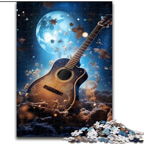 1000-teiliges Puzzle für Erwachsene, Galaxy-Gitarren-Puzzle aus Holz, Spielzeug, Geschenk, pädagogisches, intellektuelles, entspannendes Familienspiel, 1000 Teile(50x75cm) von XHAXING