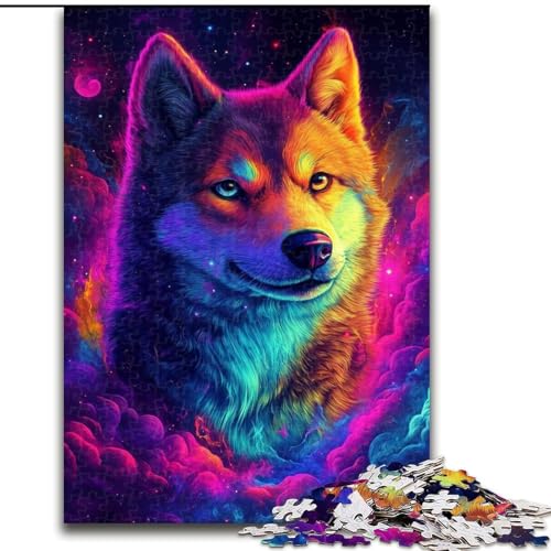 1000-teiliges Puzzle für Erwachsene, Galaxy Shiba Inu-Puzzles aus Pappe, Denkspiel, interaktives Familienspiel, geeignet für Kinder ab 14 Jahren, 1000 Teile(26x38cm) von XHAXING