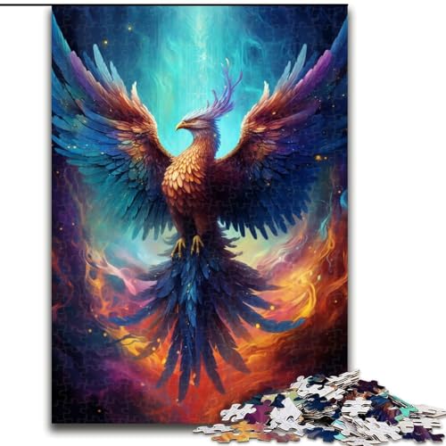 1000-teiliges Puzzle für Erwachsene, Gemälde eines bunten Phönix-Puzzles aus Holz, interaktives Familienspiel, Denksportgeschenk, Lernspielzeug, 1000 Stück(50x75cm) von XHAXING