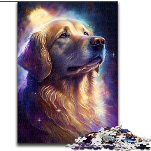 1000-teiliges Puzzle für Erwachsene, Golden Retriever-Puzzle aus Pappe, schwieriges Denkspiel für Teenager, 1000 Teile(26x38cm) von XHAXING