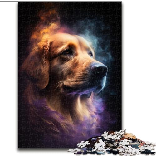 1000-teiliges Puzzle für Erwachsene, Golden Retriever-Wolken-Puzzle aus Holz, hochschwieriges Denkspiel für Teenager, 1000 Teile(50x75cm) von XHAXING