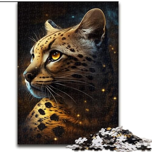 1000-teiliges Puzzle für Erwachsene, Goldener Ozelot, aus Pappe, als Geschenk für Geburtstage, Feiertage, Weihnachten und Halloween, 1000 Teile(26x38cm) von XHAXING