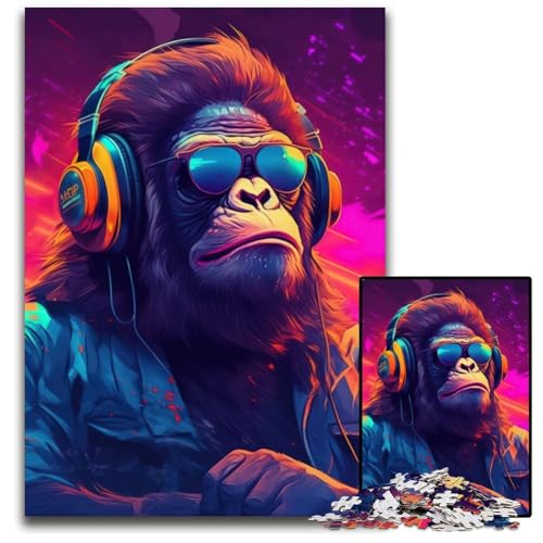 1000-teiliges Puzzle für Erwachsene, Gorilla Hop, Holzpuzzle für Erwachsene und Teenager, Familienspieleabend, hirnfordernde Geschenkidee, 50x75cm 1000-teiliges Puzzle für Erwachsene, Gorilla Hop, Holzpuzzle für Erwachsene und Teenager, Familienspieleabend, hirnfordernde Geschenkidee, 50x75cm von XHAXING