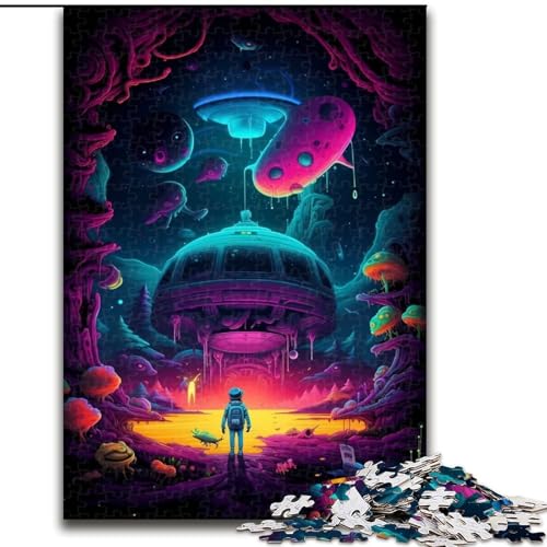 1000-teiliges Puzzle für Erwachsene, Junge im trippigen Weltraum, Puzzle aus Holz, schwieriges Denkspiel für Teenager, 1000 Teile(50x75cm) von XHAXING