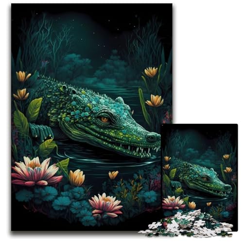 1000-teiliges Puzzle für Erwachsene, Krokodil-Puzzles für Erwachsene, für Teenager und Familienspaß – DIY-Denkspiel, Geschenk, 50x75cm 1000-teiliges Puzzle für Erwachsene, Krokodil-Puzzles für Erwachsene, für Teenager und Familienspaß – DIY-Denkspiel, Geschenk, 50x75cm von XHAXING