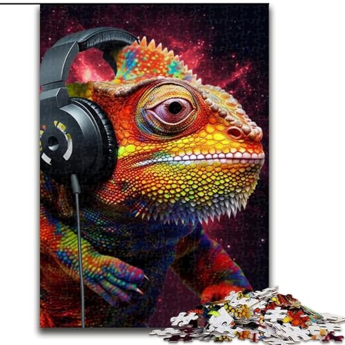 1000-teiliges Puzzle für Erwachsene, Kunst-Chamäleon-Puzzle aus Holz, Denkspiel, interaktives Familienspiel, geeignet für Kinder ab 14 Jahren, 1000 Stück(50x75cm) von XHAXING
