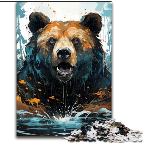 1000-teiliges Puzzle für Erwachsene, Kunst-Tier-Bär-Puzzle aus Pappe, Denkspiel, interaktives Familienspiel, geeignet für Kinder ab 14 Jahren, 1000 Teile(26x38cm) von XHAXING