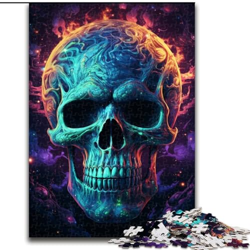 1000-teiliges Puzzle für Erwachsene, Kunst-Totenkopf-Puzzle aus Pappe, hochschwieriges Denkspiel für Teenager, 1000 Teile(26x38cm) von XHAXING