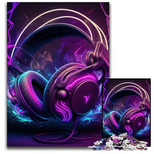 1000-teiliges Puzzle für Erwachsene, Live-Musik, Neon-Puzzles für Erwachsene, für Teenager und Familienspaß – DIY-Denkspiel, Geschenk, 26x38cm von XHAXING