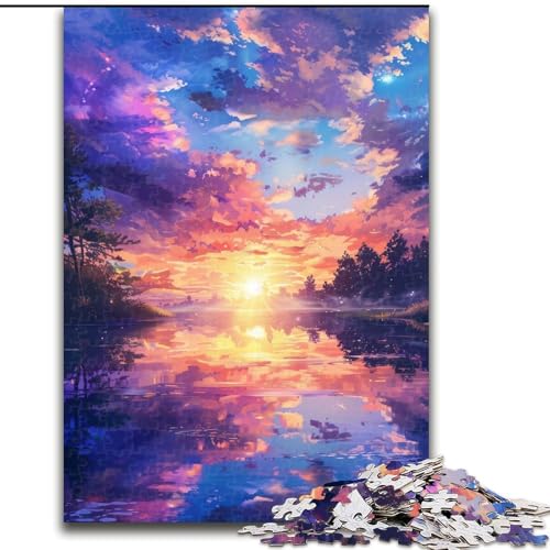 1000-teiliges Puzzle für Erwachsene, Malen, ruhiger Himmel, Puzzle aus Pappe, anspruchsvolles Denkspiel für Teenager, Spaß für den Familienspieleabend, 1000 Teile(26x38cm) von XHAXING