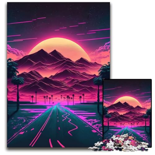 1000-teiliges Puzzle für Erwachsene, Neon-Sonnenaufgang-Berge, Puzzles für Erwachsene, für Teenager und Familienspaß – DIY-Denkspiel, Geschenk, 26 x 38 cm 1000-teiliges Puzzle für Erwachsene, Neon-Sonnenaufgang-Berge, Puzzles für Erwachsene, für Teenager und Familienspaß – DIY-Denkspiel, Geschenk, 26 x 38 cm von XHAXING