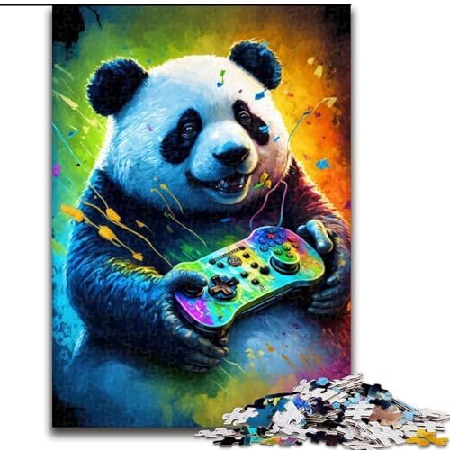 1000-teiliges Puzzle für Erwachsene, Panda-Spielspiele, Puzzle aus Holz, interaktives Familienspiel, DIY-Heimdekoration, Gehirn-Herausforderung, Geschenk, 1000 Stück(50x75cm) von XHAXING