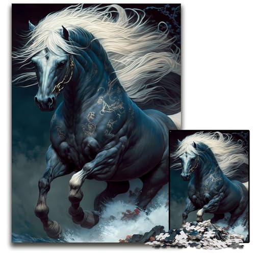 1000-teiliges Puzzle für Erwachsene, Pferd, Supernaturalismus, Puzzles für Erwachsene, für Teenager und Familienspaß – DIY-Denkspiel, Geschenk, 26 x 38 cm von XHAXING