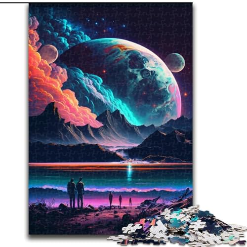 1000-teiliges Puzzle für Erwachsene, Planet Explosion Puzzle aus Holz, schwieriges Denkspiel für Teenager, 1000 Teile(50x75cm) von XHAXING