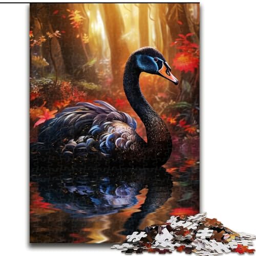 1000-teiliges Puzzle für Erwachsene, Psychedelic Art Swan Puzzle aus Pappe, interaktives Familienspiel, Denksportgeschenk, Lernspielzeug, 1000 Stück(26x38cm) von XHAXING