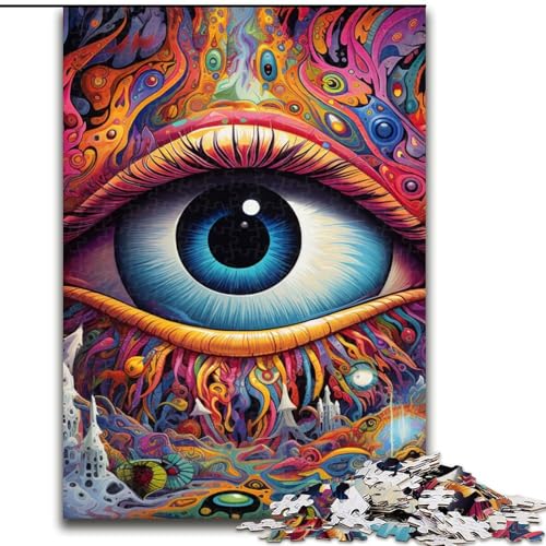 1000-teiliges Puzzle für Erwachsene, Psychedelic Eyes-Puzzle aus Holz, interaktives Familienspiel, Denksportgeschenk, Lernspielzeug, 1000 Stück(50x75cm) von XHAXING