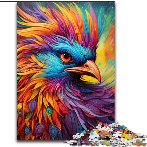 1000-teiliges Puzzle für Erwachsene, Psychedelischer Phönixvogel, aus Pappe, Spielzeug, Geschenk, pädagogisches, intellektuelles, entspannendes Familienspiel, 1000 Teile(26x38cm) von XHAXING