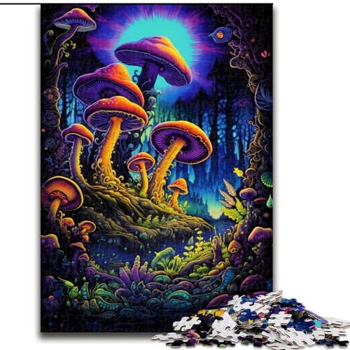 1000-teiliges Puzzle für Erwachsene, Psychedelischer Pilzwald, aus Pappe, anspruchsvolles Denkspiel für Teenager, unterhaltsames interaktives Spiel für die ganze Familie, 1000 Teile(26x38cm) von XHAXING
