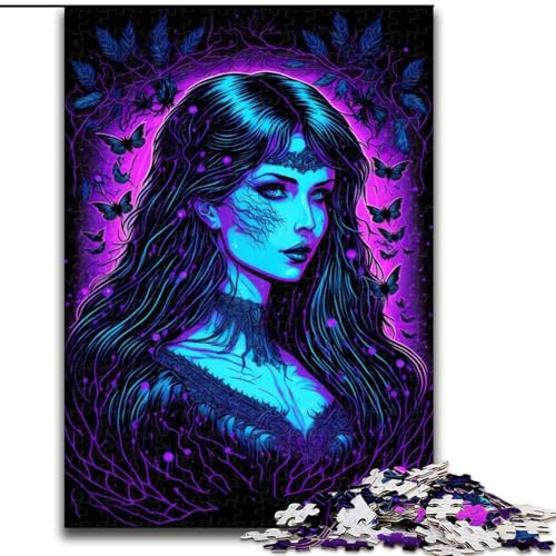 1000-teiliges Puzzle für Erwachsene, Schwarzlicht-Frauen-Puzzle aus Pappe, hochschwieriges Denkspiel für Teenager, 1000 Teile(26x38cm) von XHAXING