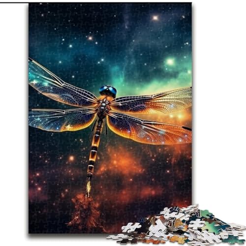 1000-teiliges Puzzle für Erwachsene, Sternenhimmel-Libellen-Puzzle aus Holz, Spielzeug, Geschenk, pädagogisches, intellektuelles, entspannendes Familienspiel, 1000 Teile(50x75cm) von XHAXING