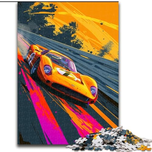 1000-teiliges Puzzle für Erwachsene, Supercar-Rennpuzzle aus Pappe, interaktives Familienspiel, Denksportgeschenk, Lernspielzeug, 1000 Teile(26x38cm) von XHAXING