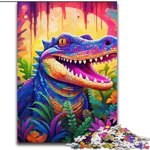 1000-teiliges Puzzle für Erwachsene, Tier-Nilkrokodile, Puzzle aus Pappe, Denkspiel, interaktives Familienspiel, geeignet für Kinder ab 14 Jahren, 1000 Teile(26x38cm) von XHAXING