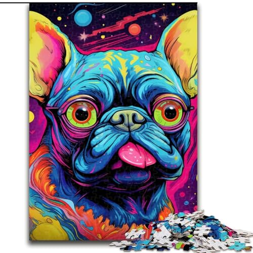 1000-teiliges Puzzle für Erwachsene, Tier-Puzzle mit bunten Hunden, aus Holz, entspannende Unterhaltung, Heimdekoration, 1000 Teile(50x75cm) von XHAXING