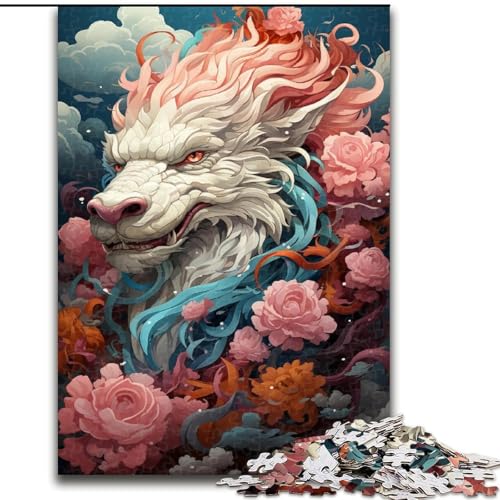 1000-teiliges Puzzle für Erwachsene, Tier- und Drachenpuzzle aus Holz, anspruchsvolles Denkspiel für Teenager, interaktives Familienspiel, 1000 Teile(50x75cm) von XHAXING
