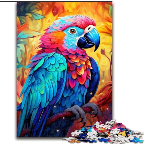 1000-teiliges Puzzle für Erwachsene, Tiere, Vögel, Papageien, Puzzle aus Holz, ideal für Familienspaß Feiertage, Geburtstage, 1000 Stück(50x75cm) von XHAXING