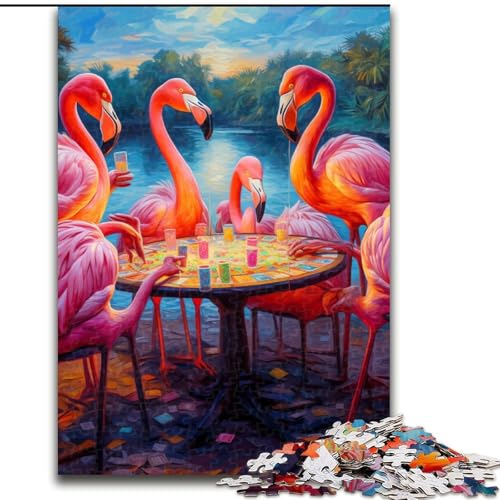 1000-teiliges Puzzle für Erwachsene, Tiere Spielen Poker, Puzzle aus Holz, Denkspiel, interaktives Familienspiel, geeignet für Kinder ab 14 Jahren, 1000 Stück(50x75cm) von XHAXING