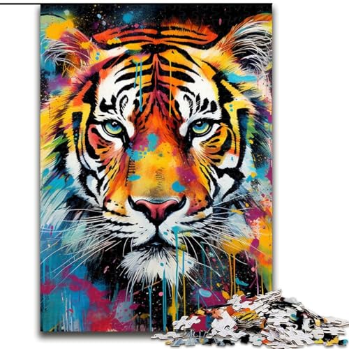1000-teiliges Puzzle für Erwachsene, Tiertiger-Puzzle aus Holz, Spielzeug, Geschenk, pädagogisches, intellektuelles, entspannendes Familienspiel, 1000 Teile(50x75cm) von XHAXING