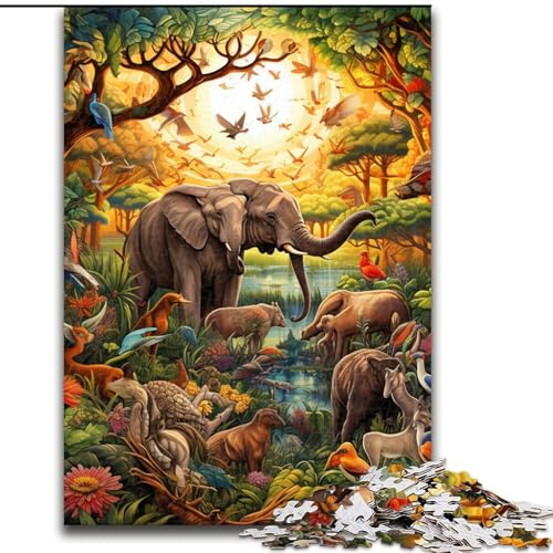 1000-teiliges Puzzle für Erwachsene, Tierwelt-Puzzles aus Pappe, Familieninteraktion und Gehirntraining, Familienaktivitäts-Herausforderung, 1000 Teile(26x38cm) von XHAXING