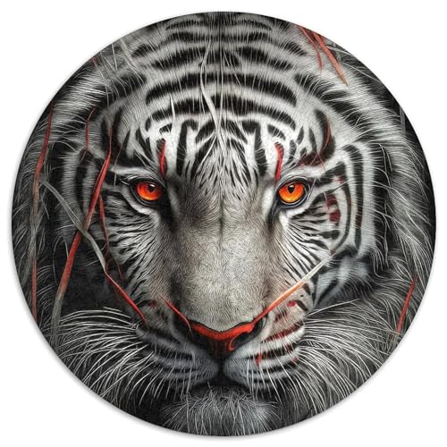 1000-teiliges Puzzle für Erwachsene, Tiger, rund, Spielzeug, Geschenk, pädagogisches, intellektuelles, entspannendes Familienspiel (67,5 x 67,5 cm) von XHAXING