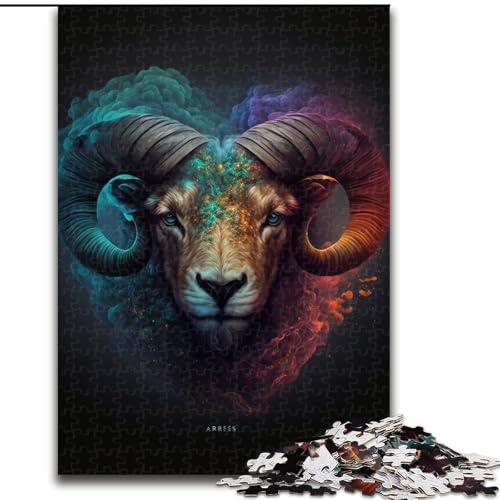 1000-teiliges Puzzle für Erwachsene, Traumziegen-Puzzle aus Pappe, Geburtstage, Weihnachten, Halloween, Erntedankfest, Ostern, 1000 Teile(26x38cm) von XHAXING