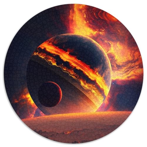 1000-teiliges Puzzle für Erwachsene, Universum, Planetenlandschaft, runde Papierpuzzles, anspruchsvolles Denkspiel für Teenager, Spaß für den Spieleabend mit der Familie (67,5 x 67,5 cm) von XHAXING