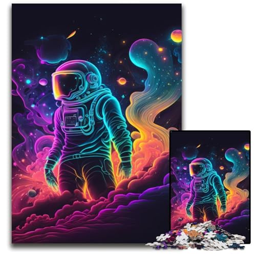 1000-teiliges Puzzle für Erwachsene, Weltraum-Astronauten-Puzzle aus Pappe für Erwachsene für Teenager, Familienspieleabend, hirnfordernde Geschenkidee, 26x38cm 1000-teiliges Puzzle für Erwachsene, Weltraum-Astronauten-Puzzle aus Pappe für Erwachsene für Teenager, Familienspieleabend, hirnfordernde Geschenkidee, 26x38cm von XHAXING