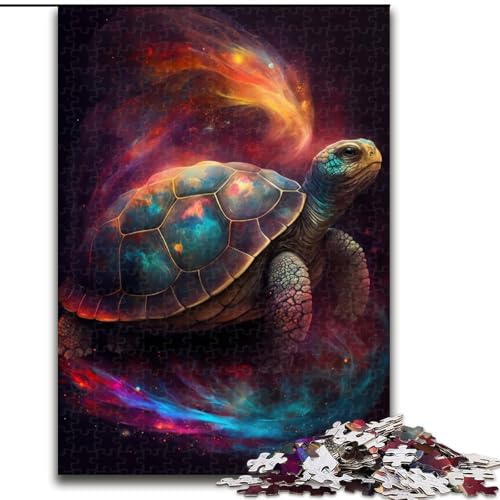 1000-teiliges Puzzle für Erwachsene, Weltraumschildkröte-Puzzle aus Holz, Familienaktivität, Heimdekoration zum Selbermachen, 1000 Teile(50x75cm) von XHAXING