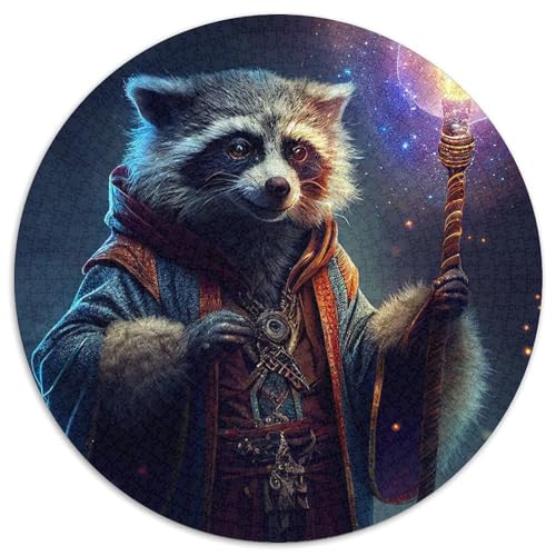 1000-teiliges Puzzle für Erwachsene, Zauberer-Waschbär, 1000-teiliges Puzzle, anspruchsvolles Denkspiel für Teenager, perfekt als Heimdekoration oder Geschenk (Größe 67,5 x 67,5 cm) von XHAXING