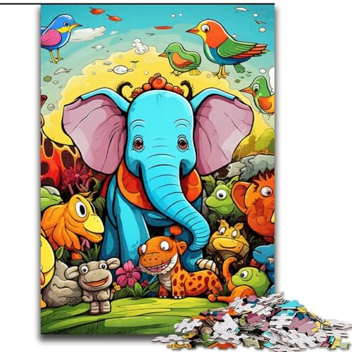 1000-teiliges Puzzle für Erwachsene, afrikanische Tiere, Puzzle aus Holz, schwieriges Denkspiel für Teenager, 1000 Teile(50x75cm) von XHAXING
