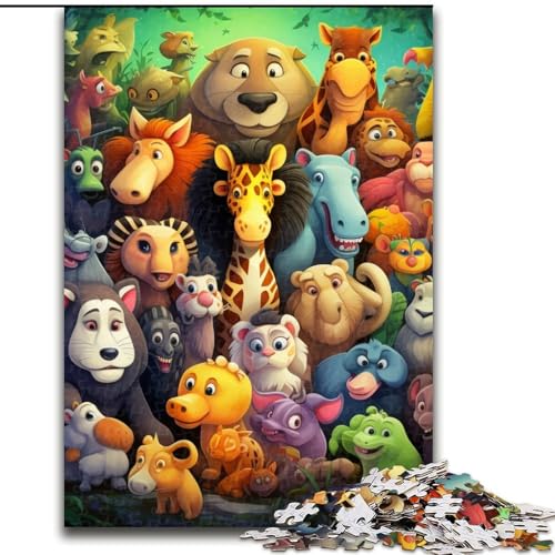 1000-teiliges Puzzle für Erwachsene, afrikanische Tiere, Puzzle aus Pappe, Denkspiel, interaktives Familienspiel, geeignet für Kinder ab 14 Jahren, 1000 Teile(26x38cm) von XHAXING