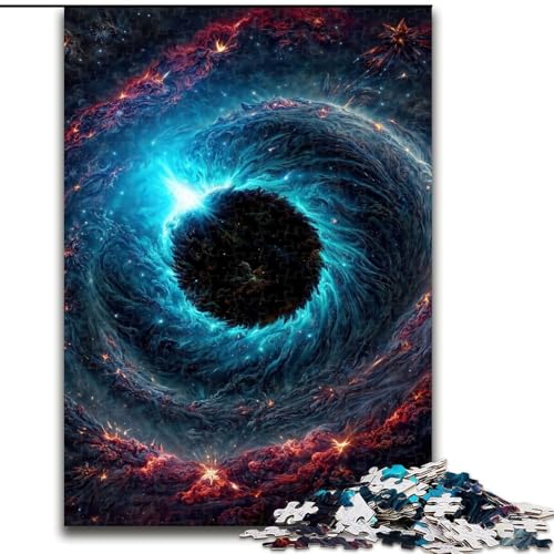 1000-teiliges Puzzle für Erwachsene, blaues Weltraumloch-Puzzle aus Pappe, Denkspiel, interaktives Familienspiel, geeignet für Kinder ab 14 Jahren, 1000 Teile(26x38cm) von XHAXING