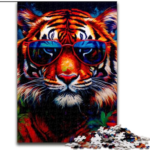 1000-teiliges Puzzle für Erwachsene, bunter Tiger. Puzzle aus Pappe, Denkspiel, interaktives Familienspiel, geeignet für Kinder ab 14 Jahren, 1000 Teile(26x38cm) von XHAXING