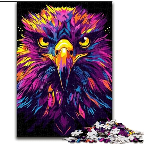 1000-teiliges Puzzle für Erwachsene, buntes Adler-Puzzle aus Pappe, interaktives Familienspiel, Denksportgeschenk, Lernspielzeug, 1000 Teile(26x38cm) von XHAXING