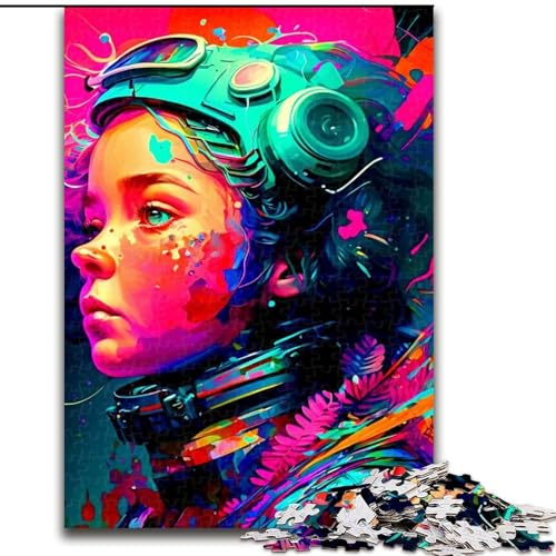 1000-teiliges Puzzle für Erwachsene, buntes Astronauten-Puzzle aus Holz, entspannende Unterhaltung, Heimdekoration, 1000 Teile(50x75cm) von XHAXING
