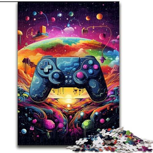 1000-teiliges Puzzle für Erwachsene, buntes Gamepad-Puzzle aus Pappe, Spielzeug, Geschenk, pädagogisches intellektuelles Dekomprimierungsspaß-Familienspiel, 1000 Teile(26x38cm) von XHAXING