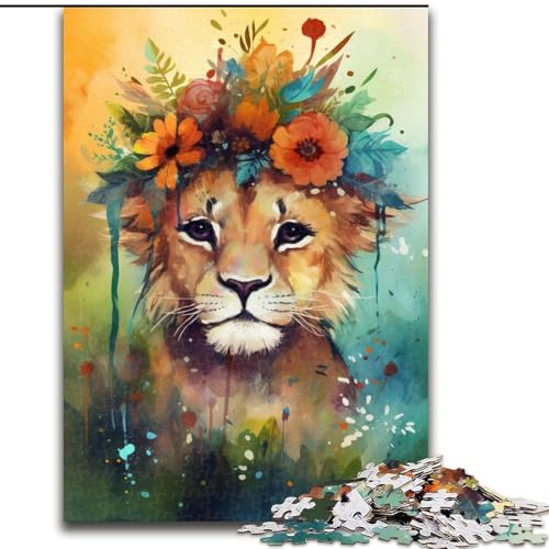1000-teiliges Puzzle für Erwachsene, buntes Löwenbaby-Puzzle aus Pappe, perfekt für Teenager und Sammler, ideale Heimdekoration und Reisegeschenk, 1000 Teile(26x38cm) von XHAXING